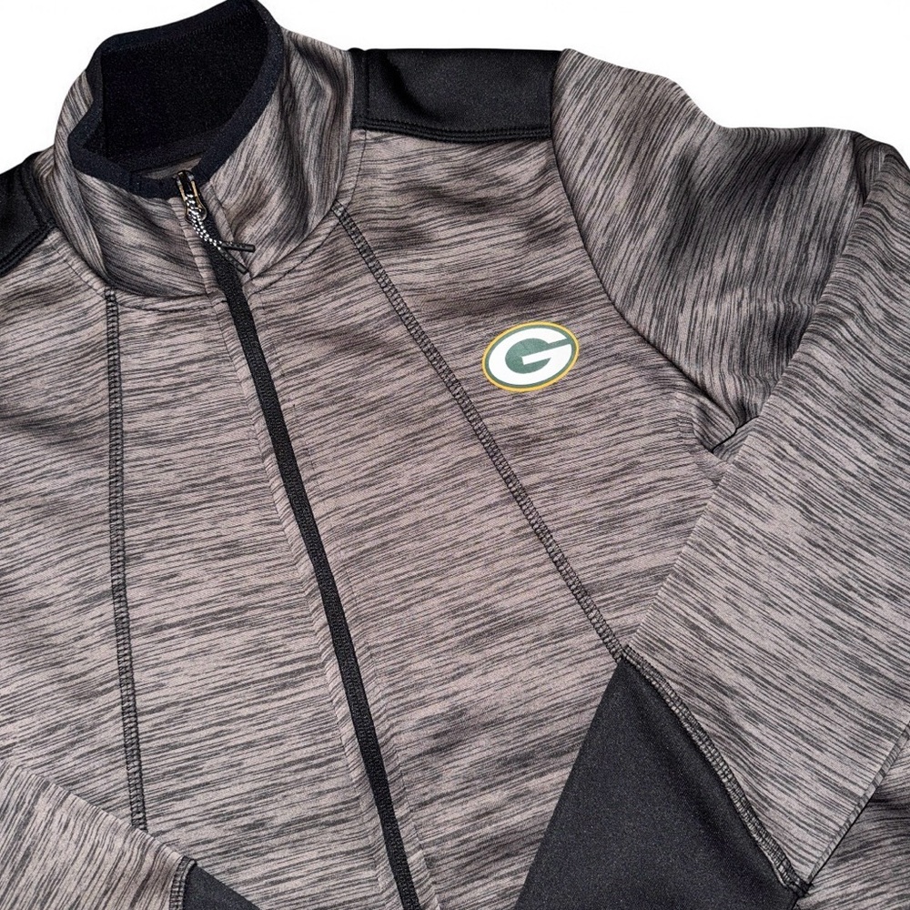 NFL Green Bay Packers Women’s M Full Zip Jacket Grey Space Dye G-III Track Top